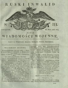 Ruski Inwalid czyli wiadomości wojenne. 1818, nr 111 (16 maja)