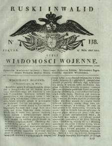 Ruski Inwalid czyli wiadomości wojenne. 1818, nr 118 (24 maja)