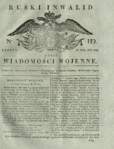 Ruski Inwalid czyli wiadomości wojenne. 1818, nr 119 (25 maja)