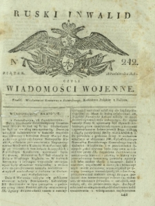 Ruski Inwalid czyli wiadomości wojenne. 1818, nr 242 (18 października)