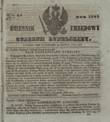 Dziennik Urzędowy Guberni Lubelskiey 1845, Nr 49 + dodatek I + dodatek nadzwyczajny