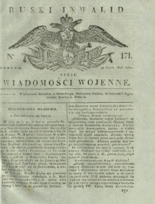 Ruski Inwalid czyli wiadomości wojenne. 1818, nr 171 (27 lipca)