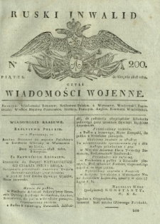 Ruski Inwalid czyli wiadomości wojenne. 1818, nr 200 (30 sierpnia)