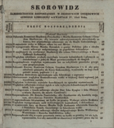 Dziennik Urzędowy Guberni Lubelskiey 1845 : skorowidz zamieszczonych rozporządzeń [...] w kwartale IV 1845 r.