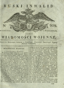 Ruski Inwalid czyli wiadomości wojenne. 1818, nr 202 (1 września)