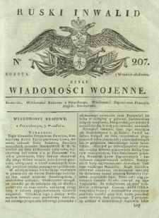 Ruski Inwalid czyli wiadomości wojenne. 1818, nr 207 (7 września)