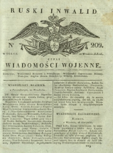 Ruski Inwalid czyli wiadomości wojenne. 1818, nr 209 (10 września)