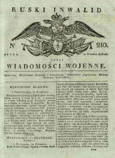 Ruski Inwalid czyli wiadomości wojenne. 1818, nr 210 (11 września)