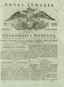 Ruski Inwalid czyli wiadomości wojenne. 1818, nr 211 (12 września)