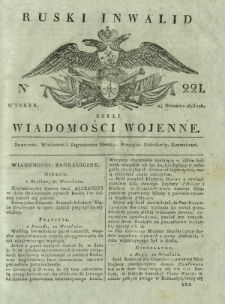 Ruski Inwalid czyli wiadomości wojenne. 1818, nr 221 (24 września)