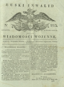 Ruski Inwalid czyli wiadomości wojenne. 1818, nr 223 (26 września)