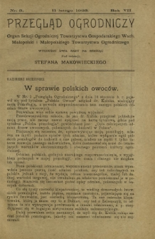 Przegląd Ogrodniczy : organ Małopolskiego Towarzystwa Ogrodniczego i Sekcji Ogrodniczej Towarzystwa Gospodarskiego Wsch. Małopolski R. 7, Nr 3 (11 lutego 1923)