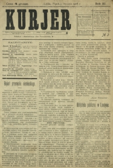 Kurjer / redaktor i wydawca Stanisław Korczak. - R. 3, nr 2 (3 stycznia 1908)