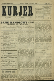 Kurjer / redaktor i wydawca Stanisław Korczak. - R. 3, nr 8 (11 stycznia 1908)