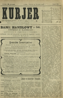 Kurjer / redaktor i wydawca Stanisław Korczak. - R. 3, nr 10 (14 stycznia 1908)