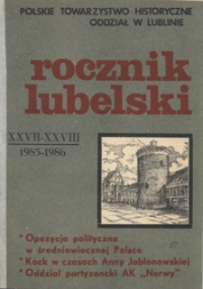 Rocznik Lubelski T. 27/28 (1985-1986)