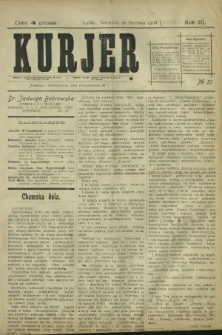 Kurjer / redaktor i wydawca Stanisław Korczak. - R. 3, nr 21 (26 stycznia 1908)