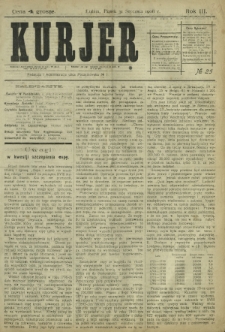 Kurjer / redaktor i wydawca Stanisław Korczak. - R. 3, nr 25 (30 stycznia 1908)
