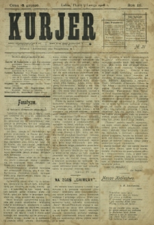 Kurjer / redaktor i wydawca Stanisław Korczak. - R. 3, nr 31 (7 lutego 1908)