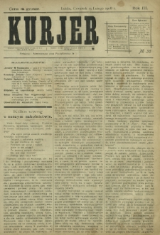 Kurjer / redaktor i wydawca Stanisław Korczak. - R. 3, nr 36 (13 lutego 1908)