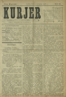 Kurjer / redaktor i wydawca Stanisław Korczak. - R. 3, nr 38 (15 lutego 1908)