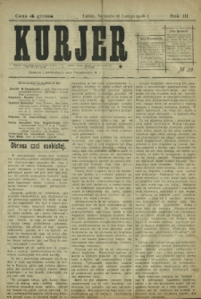 Kurjer / redaktor i wydawca Stanisław Korczak. - R. 3, nr 39 (16 lutego 1908)