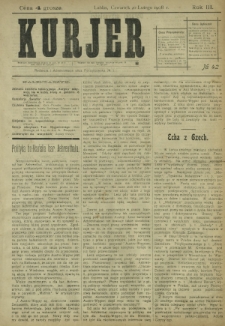 Kurjer / redaktor i wydawca Stanisław Korczak. - R. 3, nr 42 (20 lutego 1908)