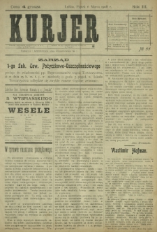 Kurjer / redaktor i wydawca Stanisław Korczak. - R. 3, nr 55 (6 marca 1908)