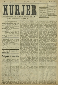 Kurjer / redaktor i wydawca Stanisław Korczak. - R. 3, nr 70 (24 marca 1908)