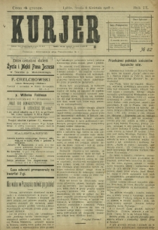 Kurjer / redaktor i wydawca Stanisław Korczak. - R. 3, nr 82 (8 kwietnia 1908)