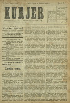 Kurjer / redaktor i wydawca Stanisław Korczak. - R. 3, nr 85 (11 kwietnia 1908)