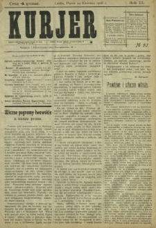 Kurjer / redaktor i wydawca Stanisław Korczak. - R. 3, nr 93 (24 kwietnia 1908)