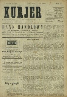 Kurjer / redaktor i wydawca Stanisław Korczak. - R. 3, nr 152 (8 lipca 1908)