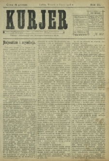 Kurjer / redaktor i wydawca Stanisław Korczak. - R. 3, nr 163 (21 lipca 1908)