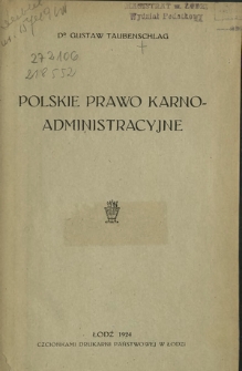 Polskie prawo karno-administracyjne