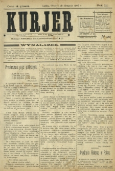 Kurjer / redaktor i wydawca Stanisław Korczak. - R. 3, nr 186 (18 sierpnia 1908)