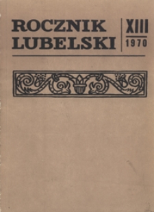 Rocznik Lubelski T. 13 (1970)