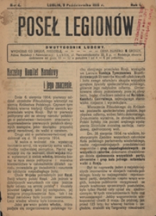 Poseł Legjonów : tygodnik ludowy R. 1, Nr 4 (3 paźdz. 1915)