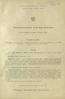 Sprawozdanie Stenograficzne z 66 Posiedzenia Sejmu Rzeczypospolitej w dniu 10 lutego 1938 r. (IV Kadencja 1935-1938)