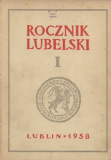 Rocznik Lubelski T. 1 (1958)