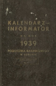 Kalendarz Pogotowia Ratunkowego w Lublinie 1939