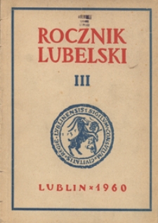 Rocznik Lubelski T. 3 (1960)