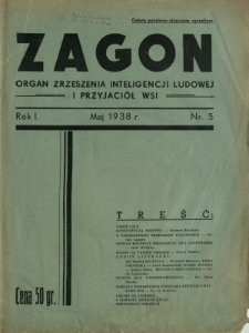 Zagon : organ Zrzeszenia Inteligencji Ludowej i Przyjaciół Wsi R. 1, Nr 5 (maj 1938)
