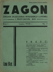 Zagon : organ Zrzeszenia Inteligencji Ludowej i Przyjaciół Wsi R. 1, Nr 7 (lipiec 1938)