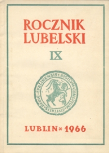 Rocznik Lubelski T. 9 (1966)