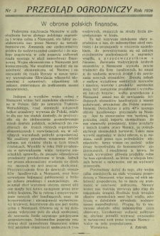 Przegląd Ogrodniczy : organ Małopolskiego Tow. Ogrodniczego we Lwowie R. 9, Nr 3 (1926)