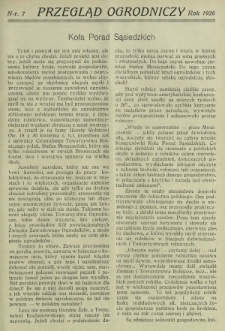 Przegląd Ogrodniczy : organ Małopolskiego Tow. Ogrodniczego we Lwowie R. 9, Nr 7 (1926)