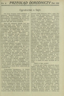 Przegląd Ogrodniczy : organ Małopolskiego Tow. Ogrodniczego we Lwowie R. 9, Nr 9 (1926)