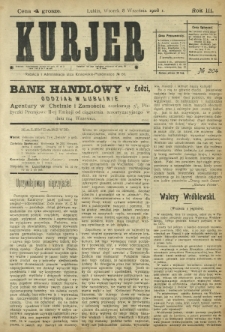 Kurjer / redaktor i wydawca Stanisław Korczak. - R. 3, nr 204 (8 września 1908)
