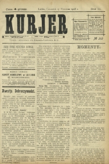 Kurjer / redaktor i wydawca Stanisław Korczak. - R. 3, nr 212 (17 września 1908)